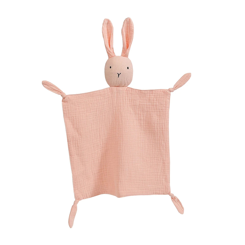 doudou lapin mousseline coton rose