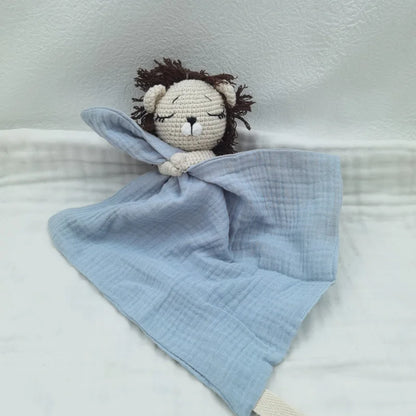 doudou lion bleu