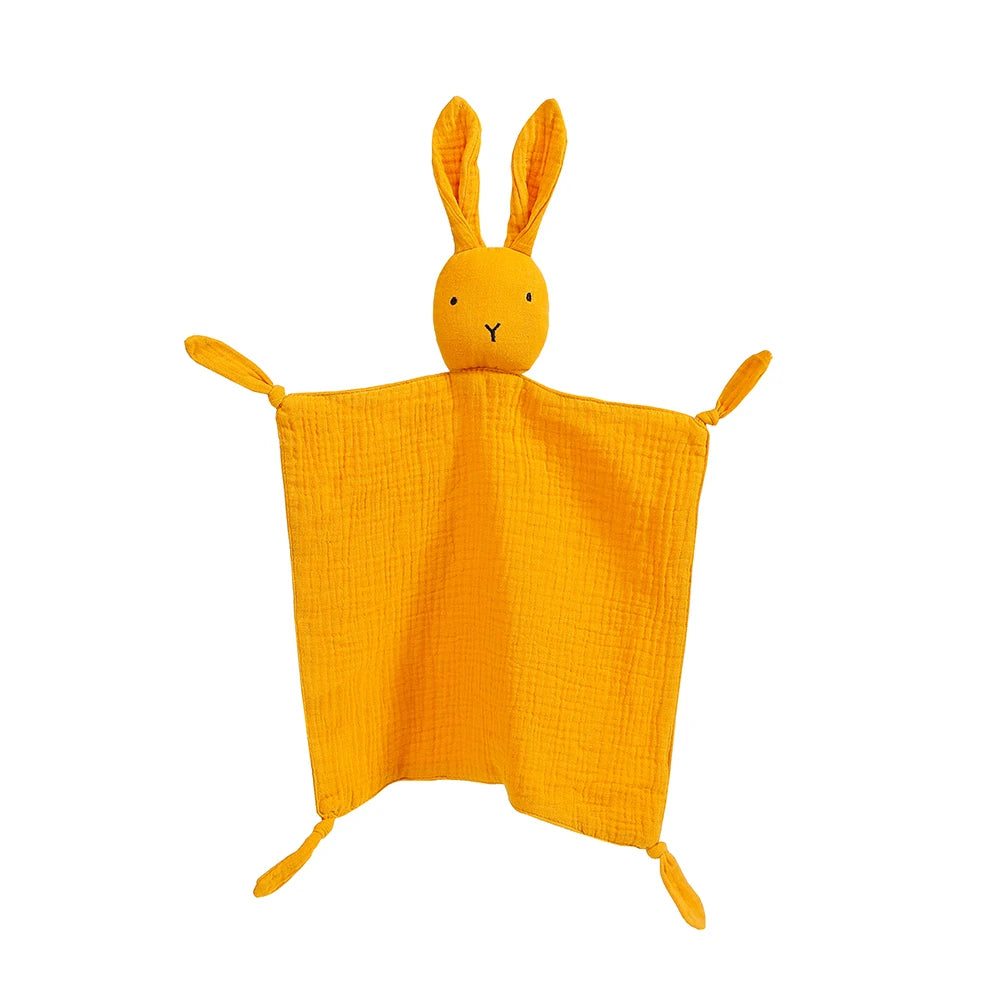 doudou lapin mousseline coton jaune