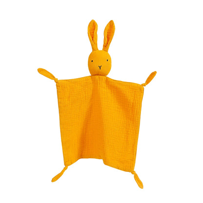 doudou lapin mousseline coton jaune