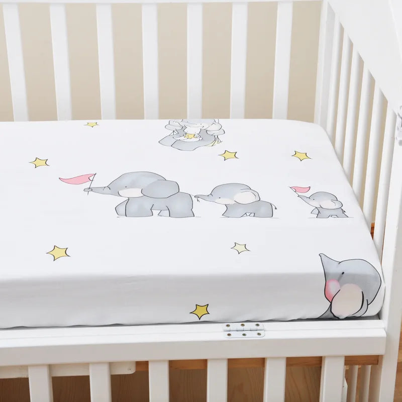 drap housse bébé 60x120 coton éléphant