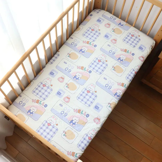 drap housse bebe chat lapin