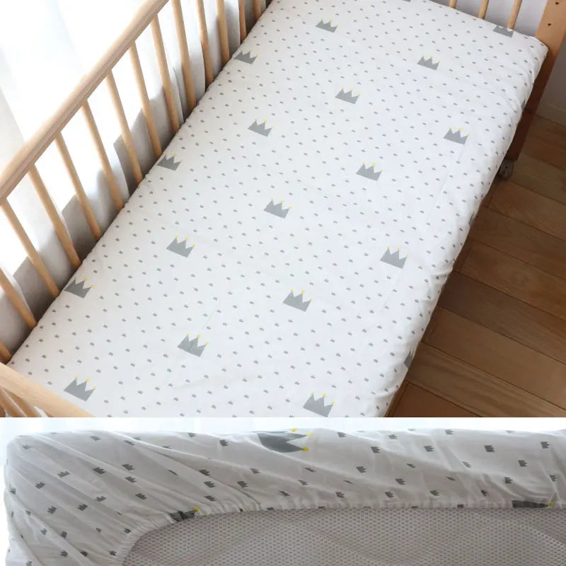 drap housse bebe couronne blanche