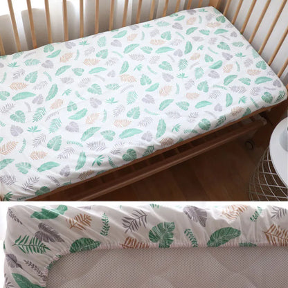 drap housse bebe feuille verte
