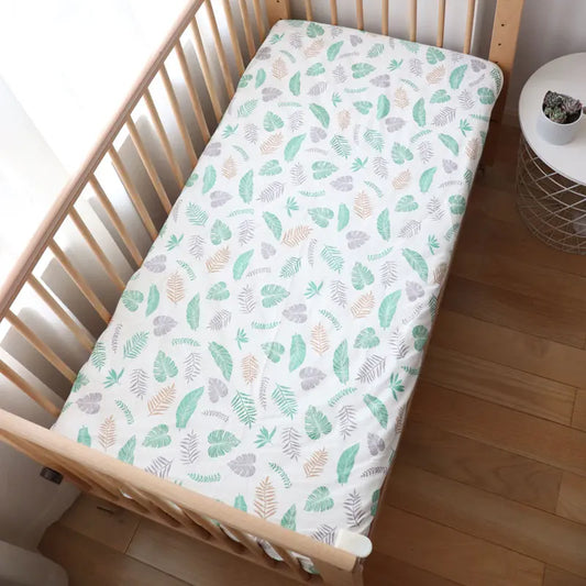 drap housse bebe feuille