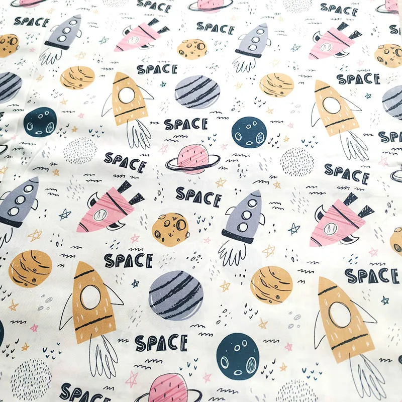 drap housse bébé fusée planète espace