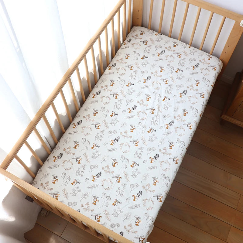 drap housse bebe lapin champignon