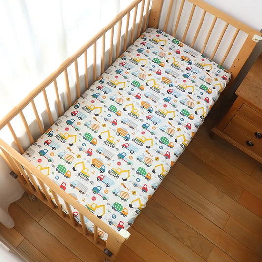 drap housse bebe véhicule multicolore