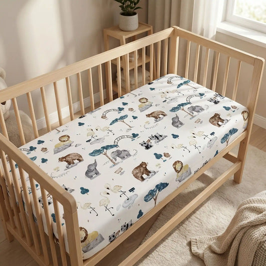 drap housse lit bébé animaux