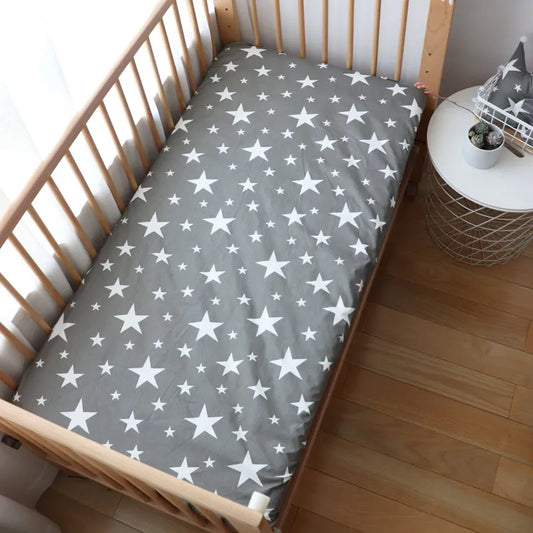 drap housse lit bebe étoile 