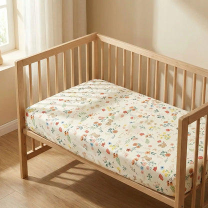 drap housse pour lit bebe fleurs