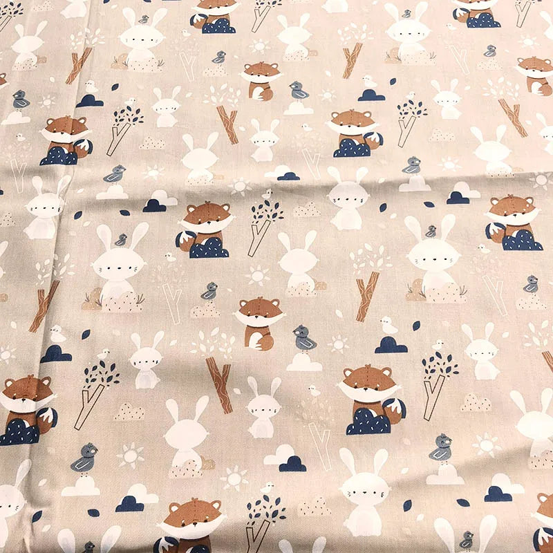 drap housse pour lit bebe raton laveur lapin coton