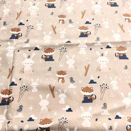 drap housse pour lit bebe raton laveur lapin coton