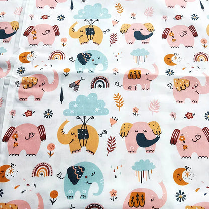 draps housse lit bébé 60x120 coton éléphant