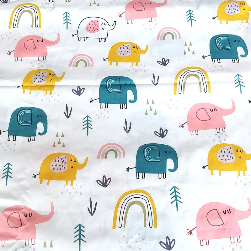 draps housse lit bébé 60x120 éléphant coton