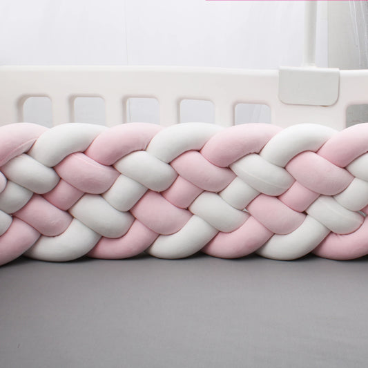 grosse tresse de lit fille rose blanc