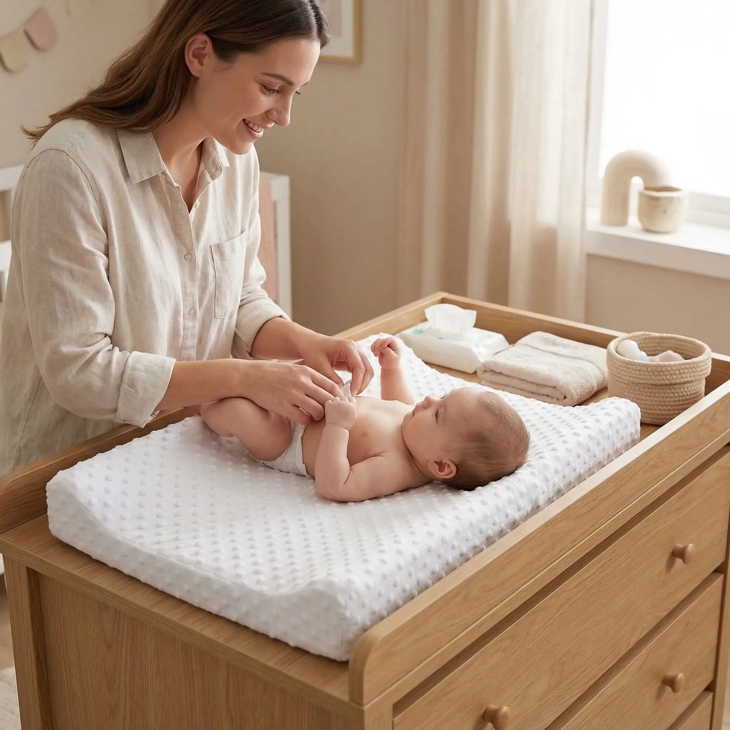 housse matelas à langer blanc maman change bébé