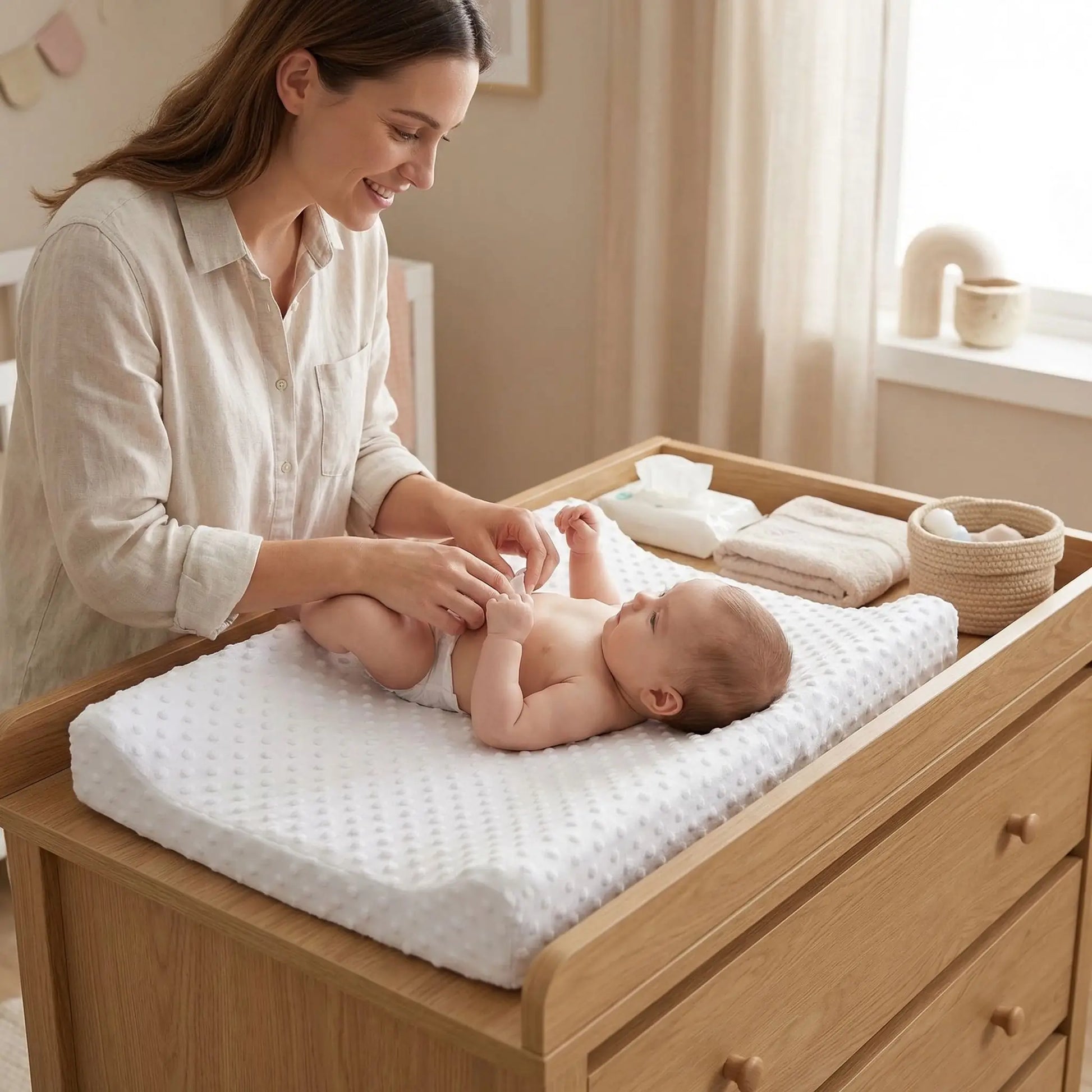 housse matelas à langer blanc maman change bébé