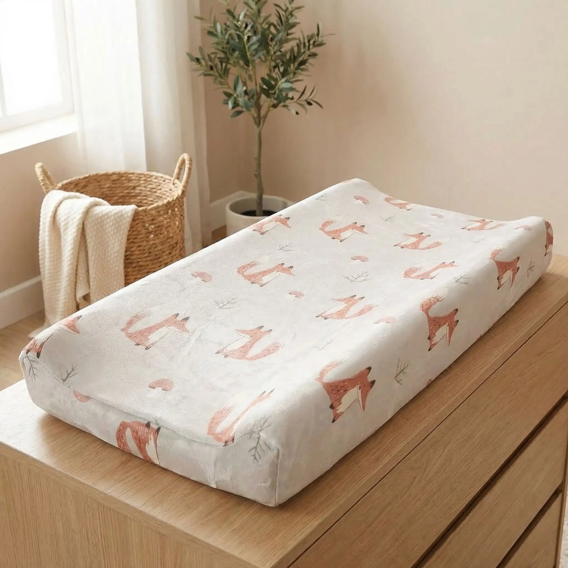 housse matelas à langer gris renard