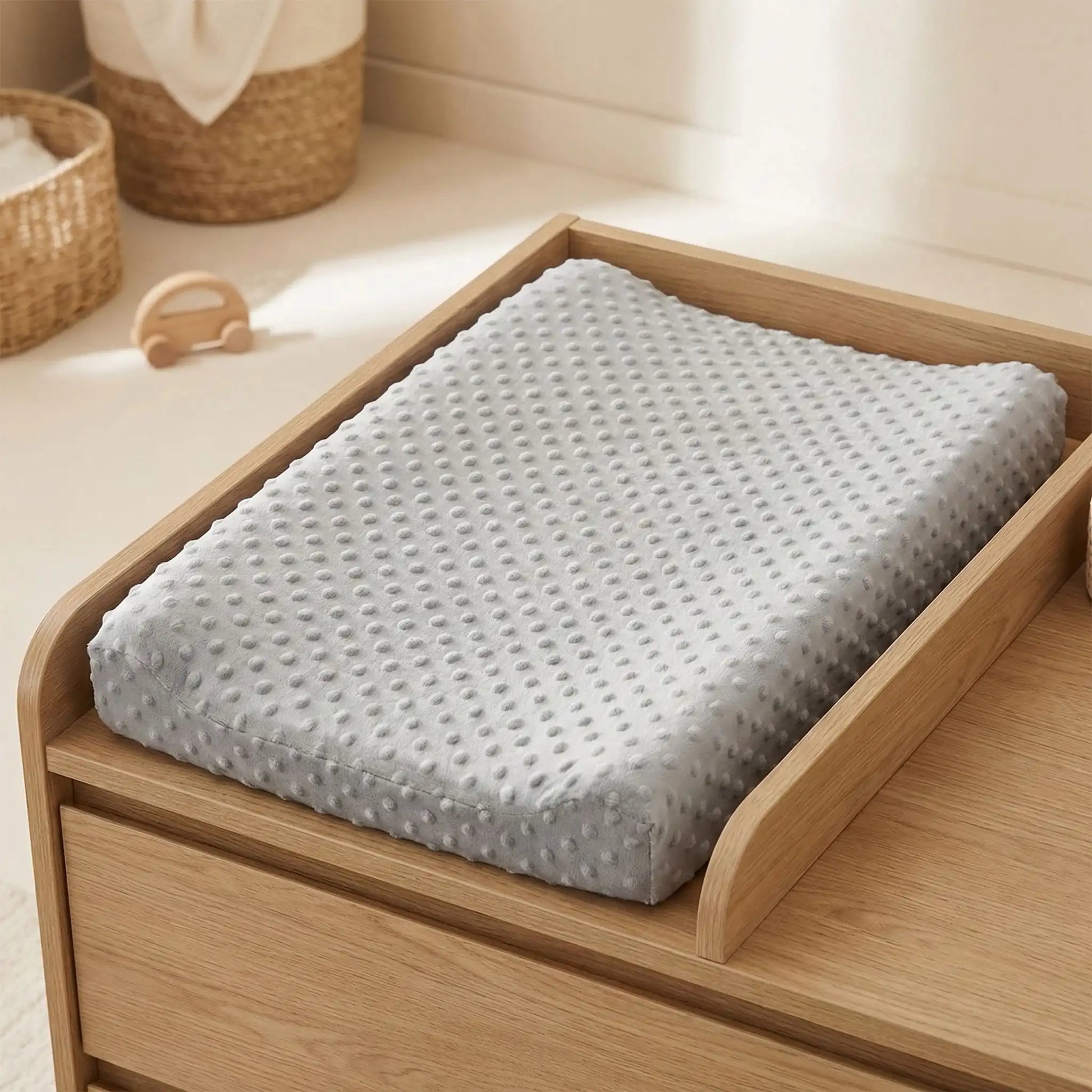 housse matelas à langer gris