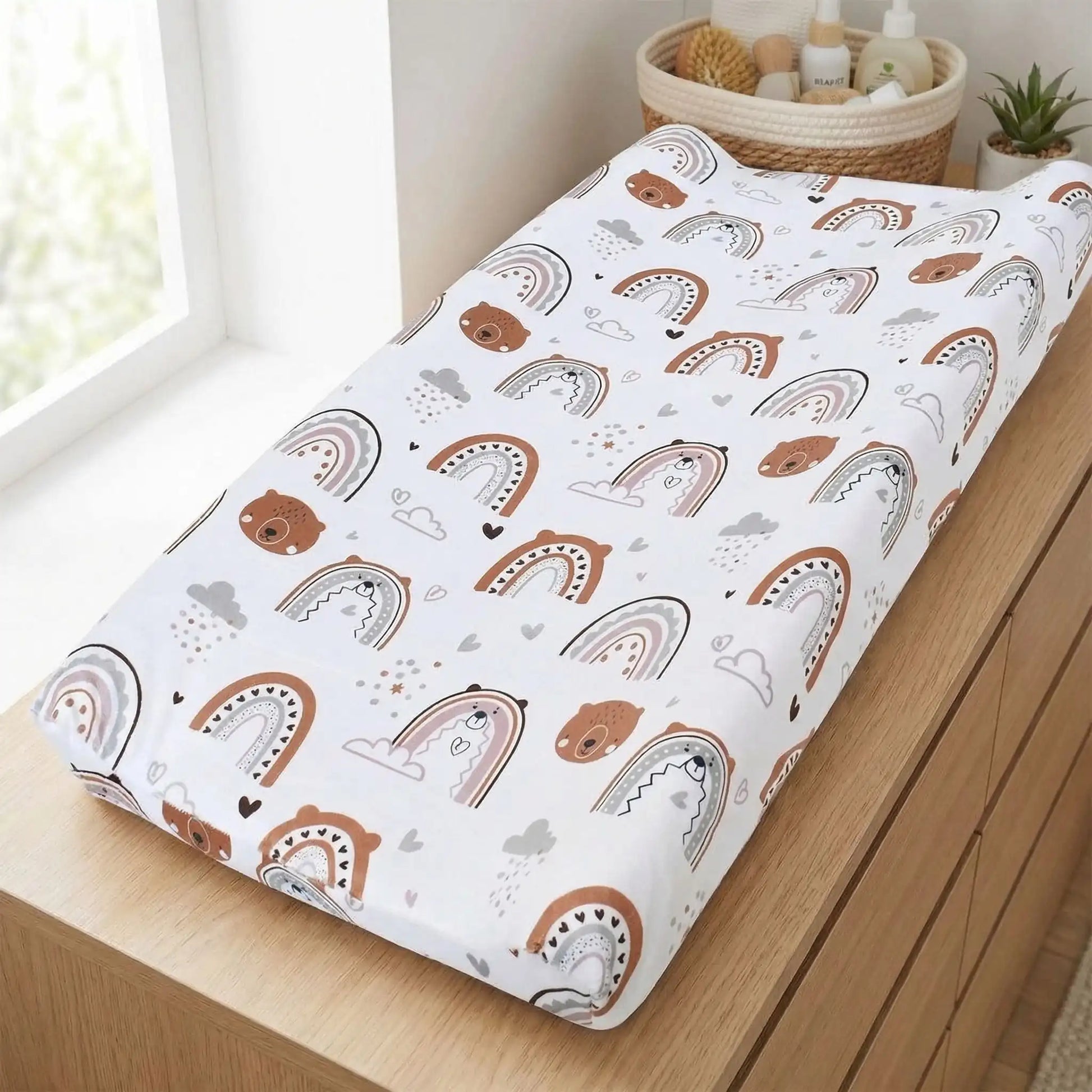 housse matelas à langer ours brun