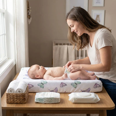 housse matelas à langer papillon maman bébé