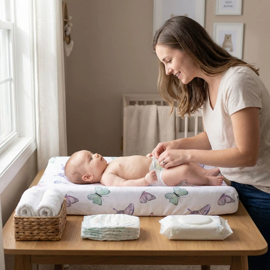 housse matelas à langer papillon maman bébé
