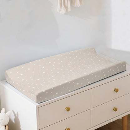 housse pour matelas a langer étoiles blanches