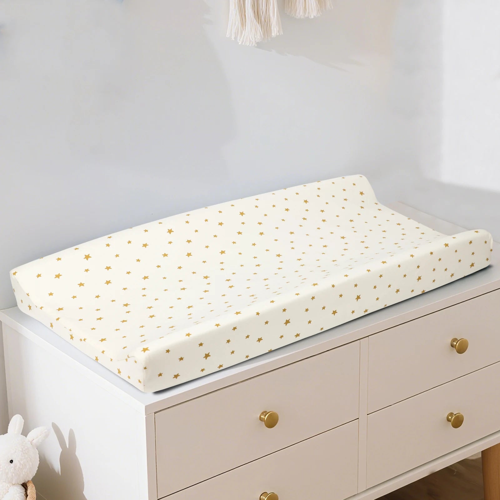 housse pour matelas à langer etoiles dorées