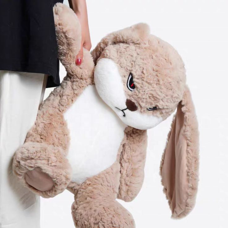 lapin en peluche brun coton doux longues oreilles mignon