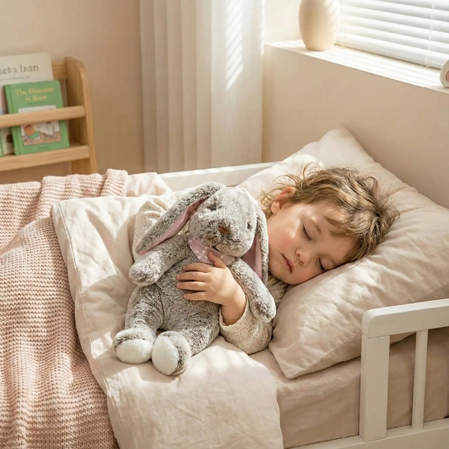 lapin en peluche caramel coton doux rassurant enfant endormi