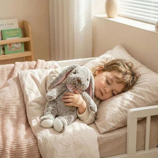 lapin en peluche caramel coton doux rassurant enfant endormi