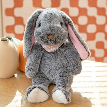 lapin en peluche gris coton doux apaisant sommeil enfant