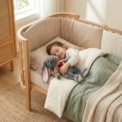 lapin en peluche gris doux apaisant enfant sommeil paisible