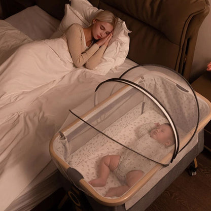 lit cododo gris dorémaman bébé-endormi protection moustiquaire