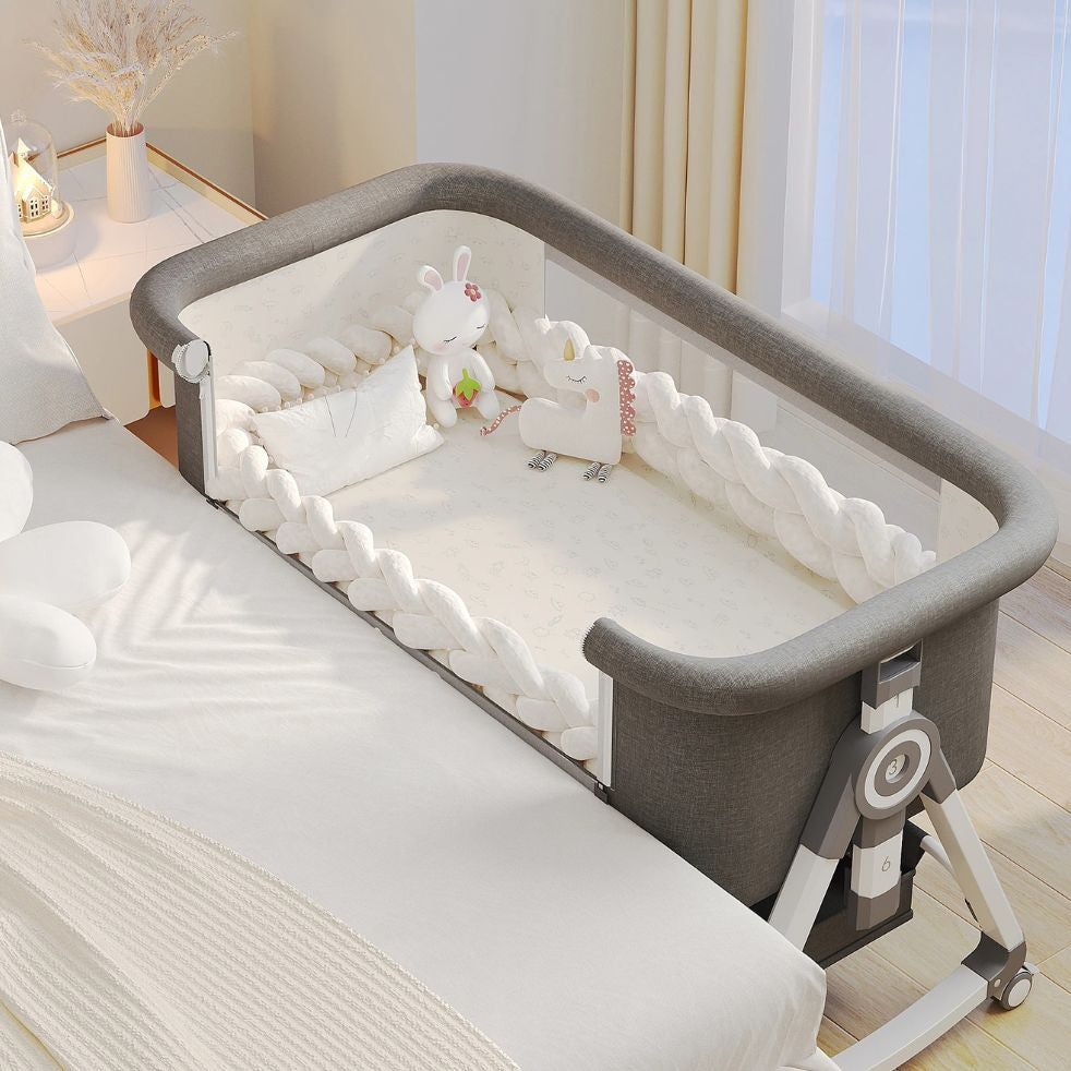 lit cododo gris élégant décoration à côté lit maternelle