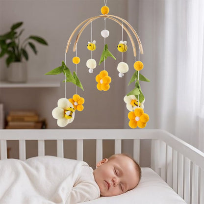 mobile bebe fleur abeille bebe endormi