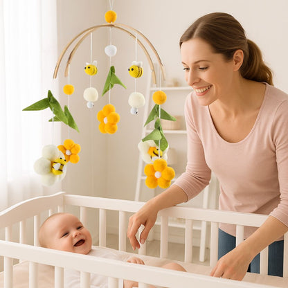 mobile bebe fleur abeille maman bebe heureux
