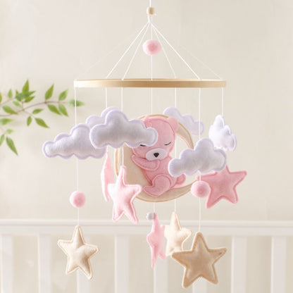 mobile bebe lapin rose sommeil eveil sensoriel bebe