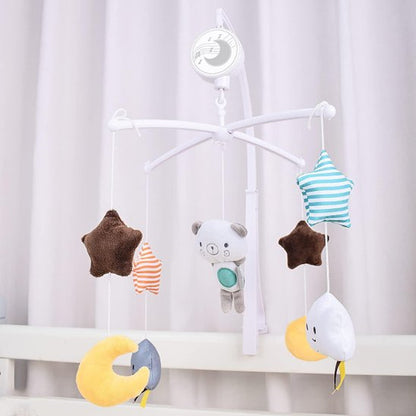 mobile musical bebe ours nuage etoile lune dans berceau