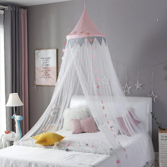 moustiquaire ciel de lit rose