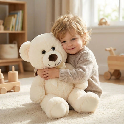 ours en peluche blanc apaisant réconfortant enfant câlin
