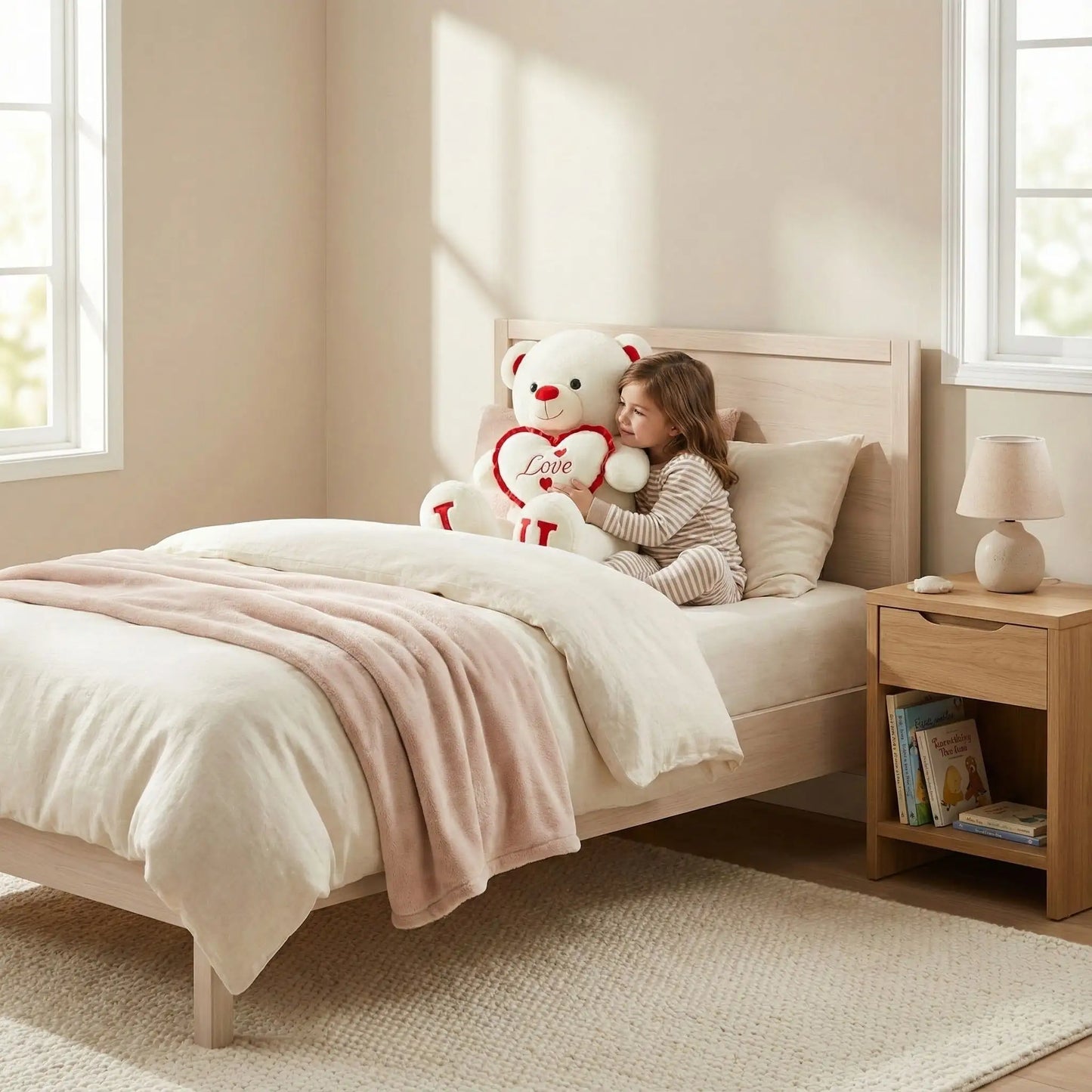 ours en peluche géante réconfortant fille lit câlin