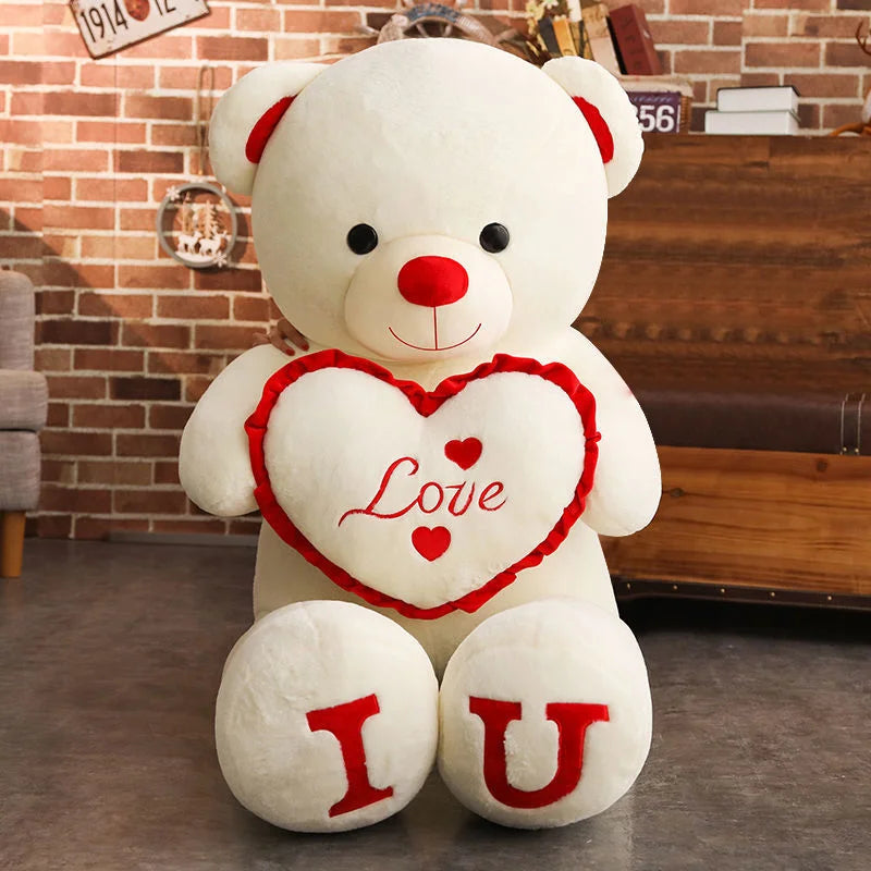 ours en peluche géante rouge apaisant doux réconfortant