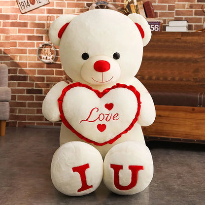 ours en peluche géante rouge apaisant doux réconfortant