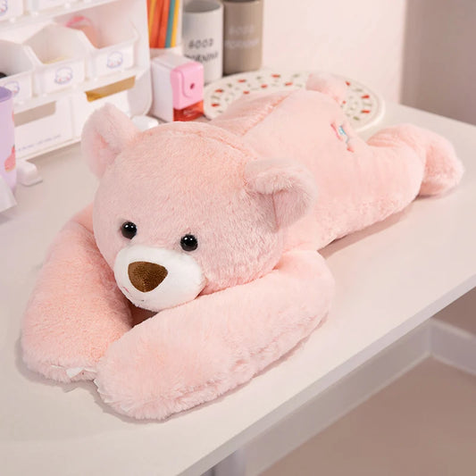 ours en peluche rose apaisant 60cm aide sommeil enfant