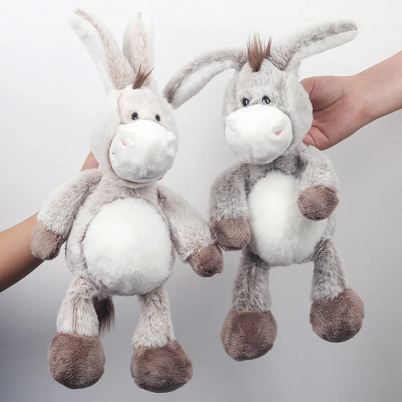 peluche ane gris brun douce réconfortante au toucher