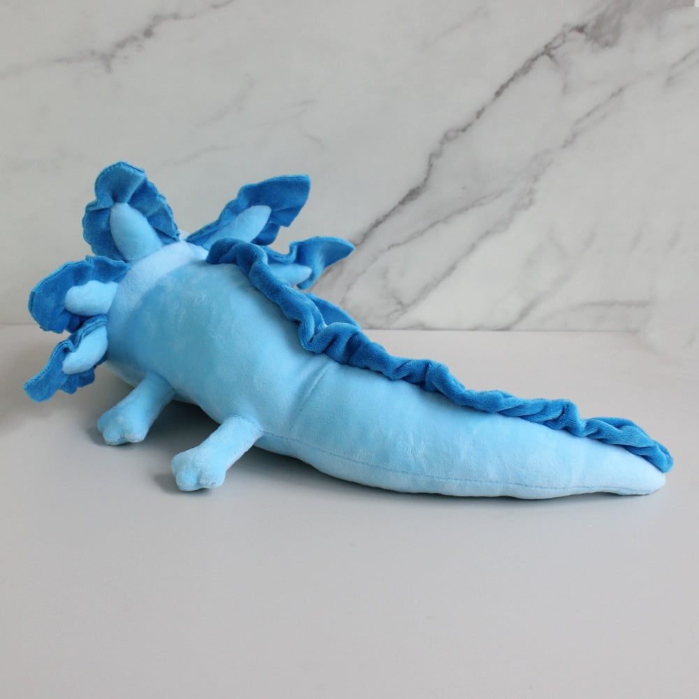 peluche axolotl bleu mignonne arrière