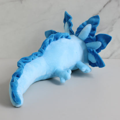 peluche axolotl bleu mignonne queue