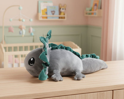 peluche axolotl gris décoration chambre d'enfant